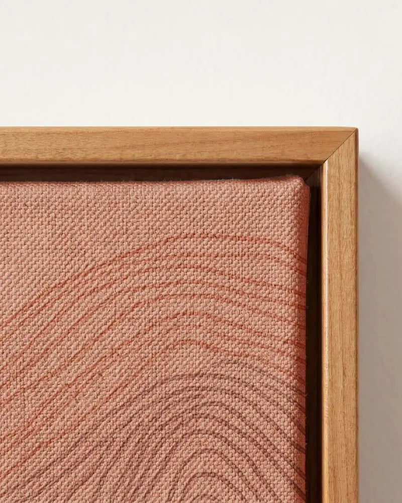 Amber Palms Canvas in Solid Pine Floating Frame