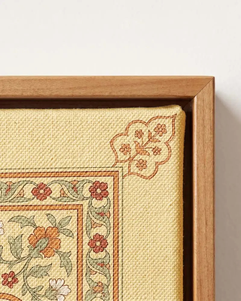 Artisanal botany Canvas in Solid Pine Floating Frame