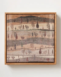 Boho Folk Grove woodland canvas print in solid pine floating frame