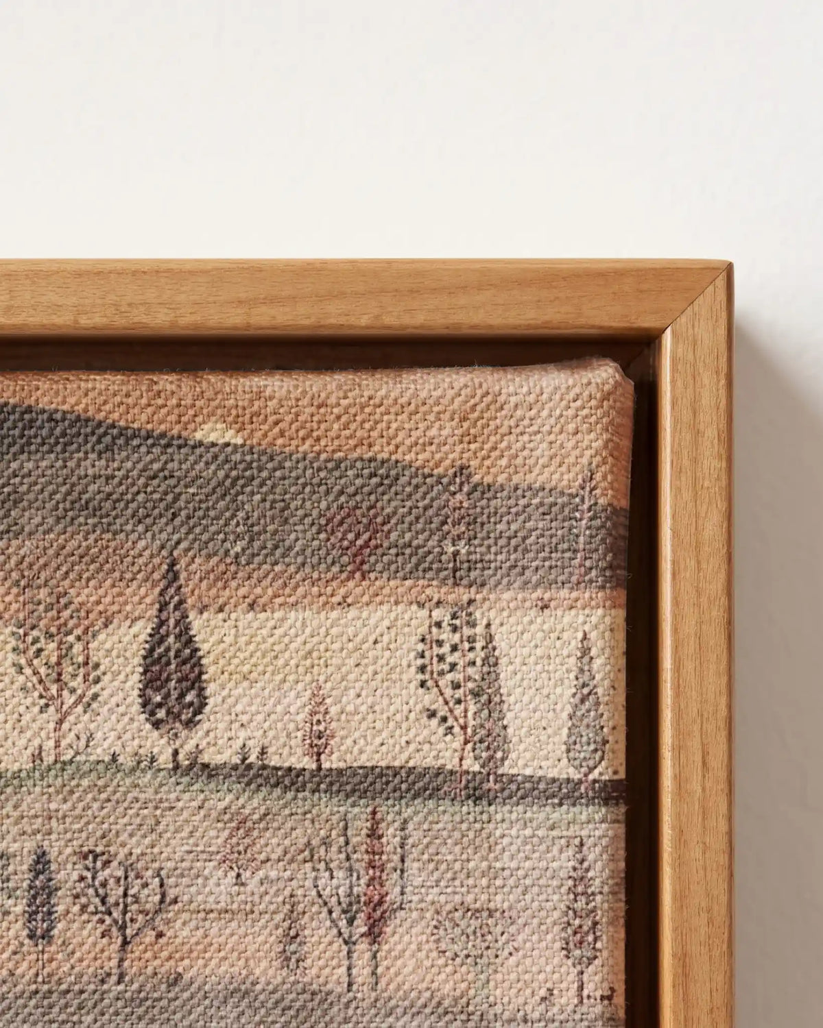 Boho Folk Grove Canvas in Solid Pine Floating Frame