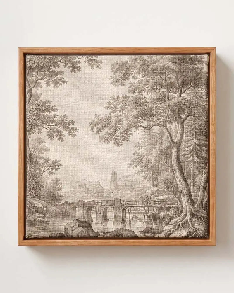 Classic Canopy Canvas in Solid Pine Floating Frame