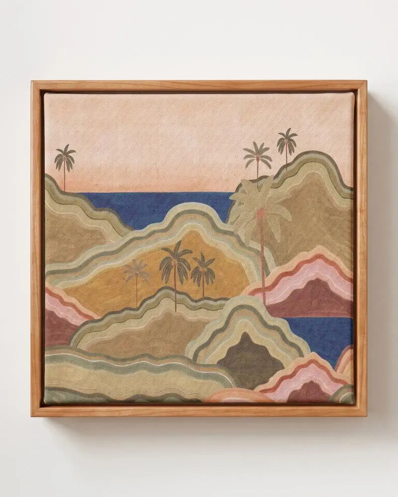 Coastal Layers Canvas Print | Pine Floating Frame | Wall Art