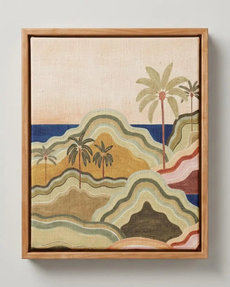 Coastal Layers Canvas Print | Pine Floating Frame | Wall Art