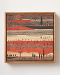 Crimson Countryside Canvas in Solid Pine Floating Frame