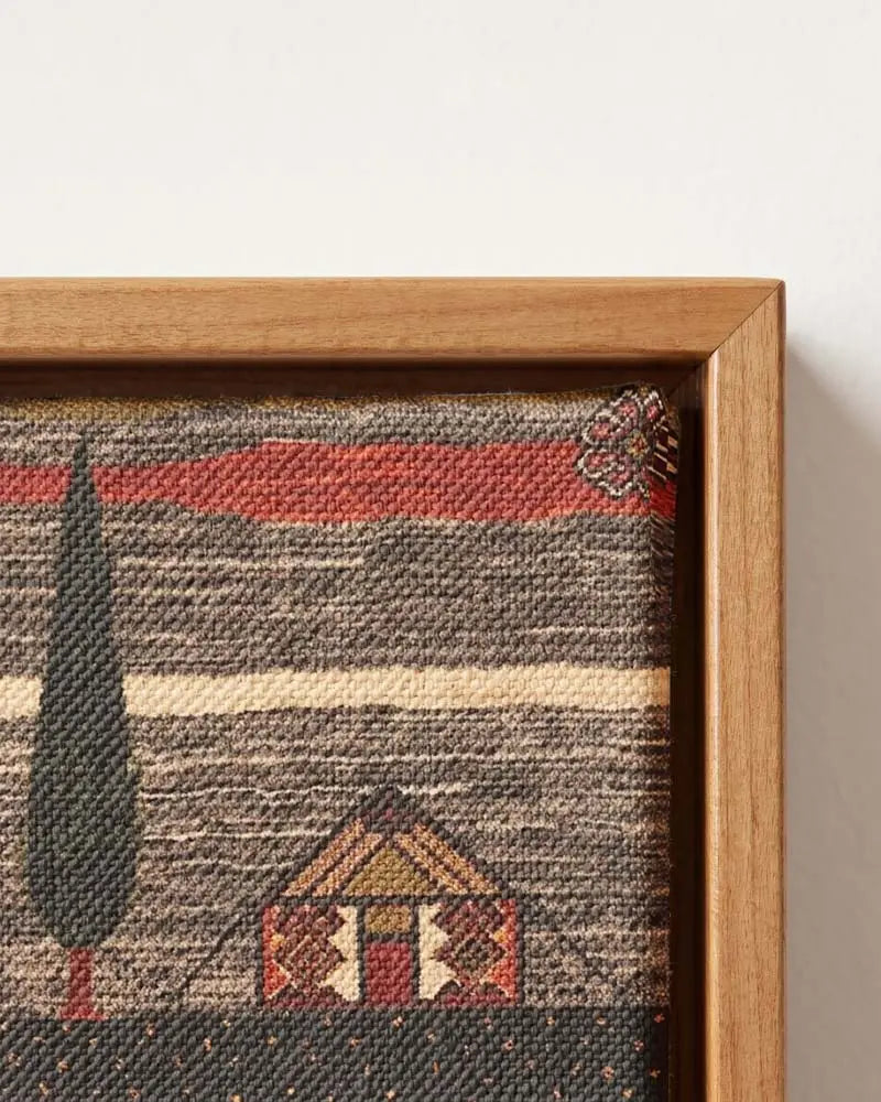 Crimson Countryside Canvas in Solid Pine Floating Frame