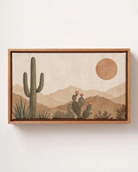 Desert Cactus Canvas Print  |Pine Floating Frame | Wall Art