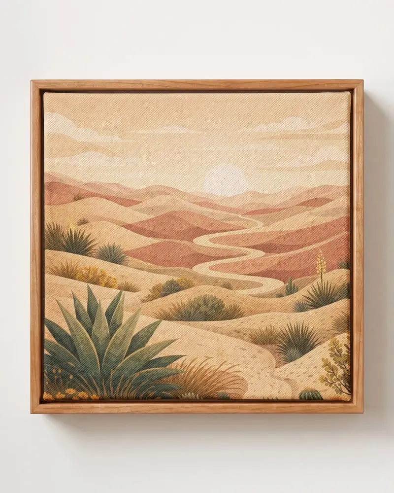 Desert Dunes Canvas Print | Pine Floating Frame | Wall Art