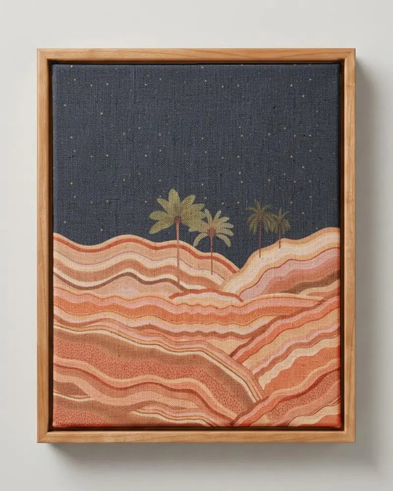 Desert Night Canvas Print | Pine Floating Frame | Wall Art