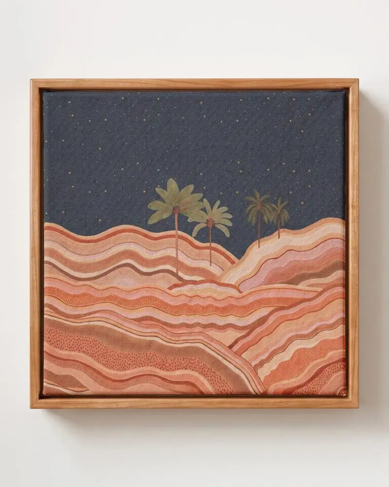 Desert Night Canvas Print | Pine Floating Frame | Wall Art