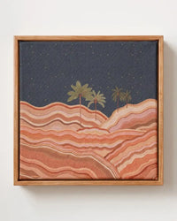 Desert Night Canvas Print | Pine Floating Frame | Wall Art