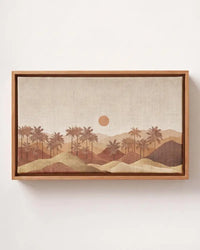 Desert Oasis Canvas Print  Pine Floating Frame  Square Wall Art