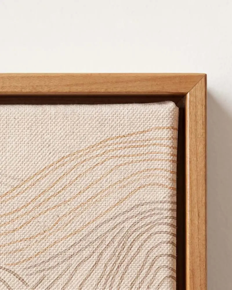 Desert Palms Canvas in Solid Pine Floating Frame
