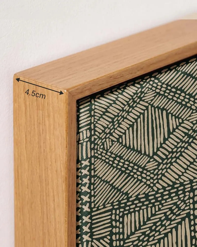 Emerald Weave Canvas in Solid Pine Floating Frame