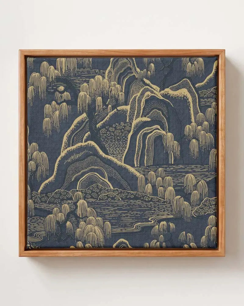 Midnight Peaks Canvas in Solid Pine Floating Frame