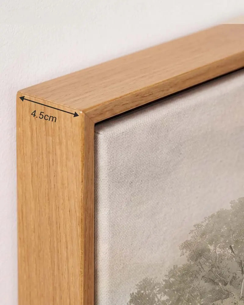 Palm Serenity Canvas in Solid Pine Floating Frame