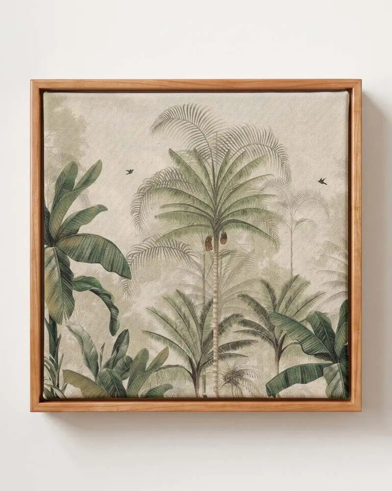 Tropical Whispers Canvas in Solid Pine Floating Frame