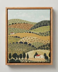 Tuscan Countryside Canvas Print | Pine Floating Frame | Wall Art