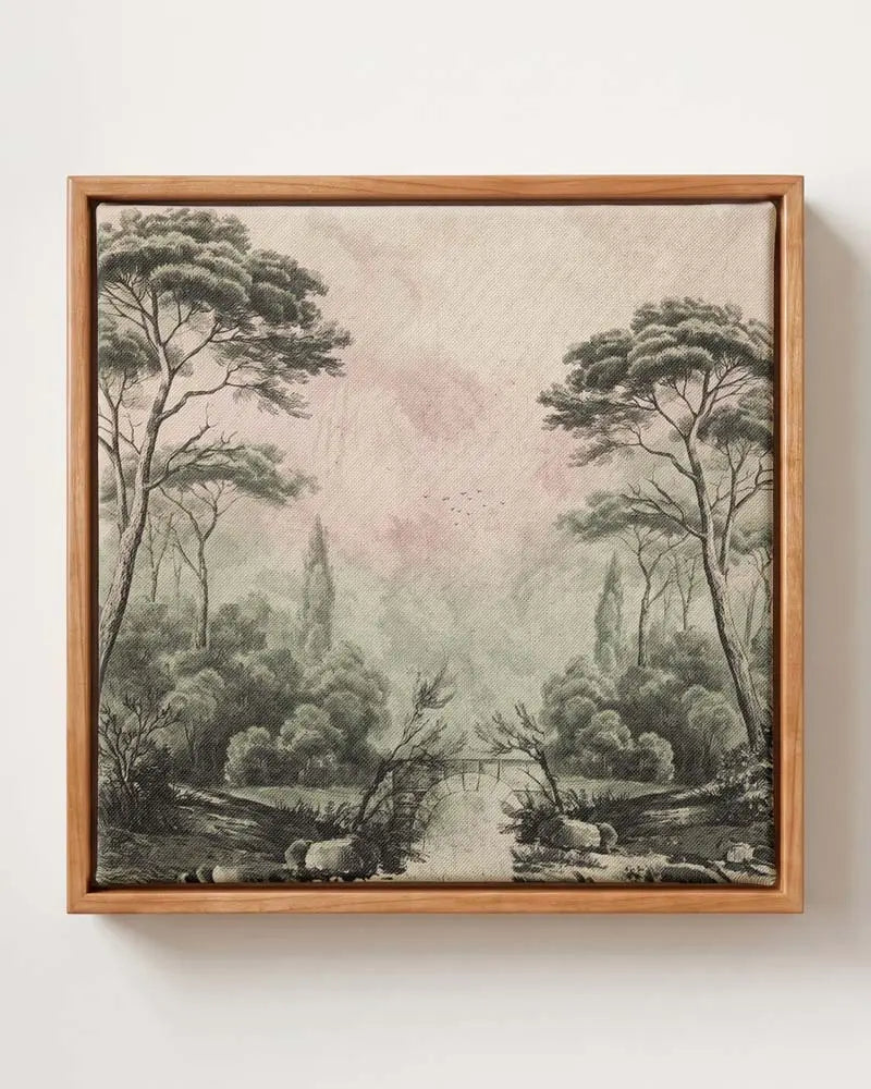 Whispering Trees Canvas in Solid Pine Floating Frame