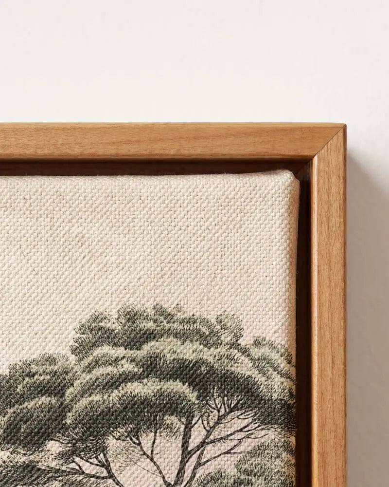 Whispering Trees Canvas in Solid Pine Floating Frame