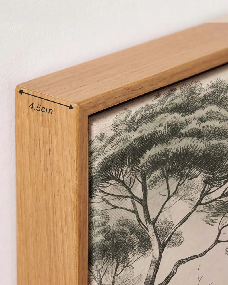 Whispering Trees Canvas in Solid Pine Floating Frame