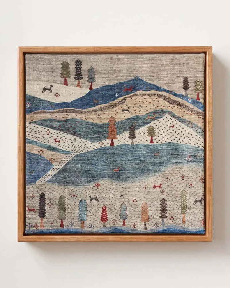 Curated Folk Canvas in Solid Pine Floating Frame