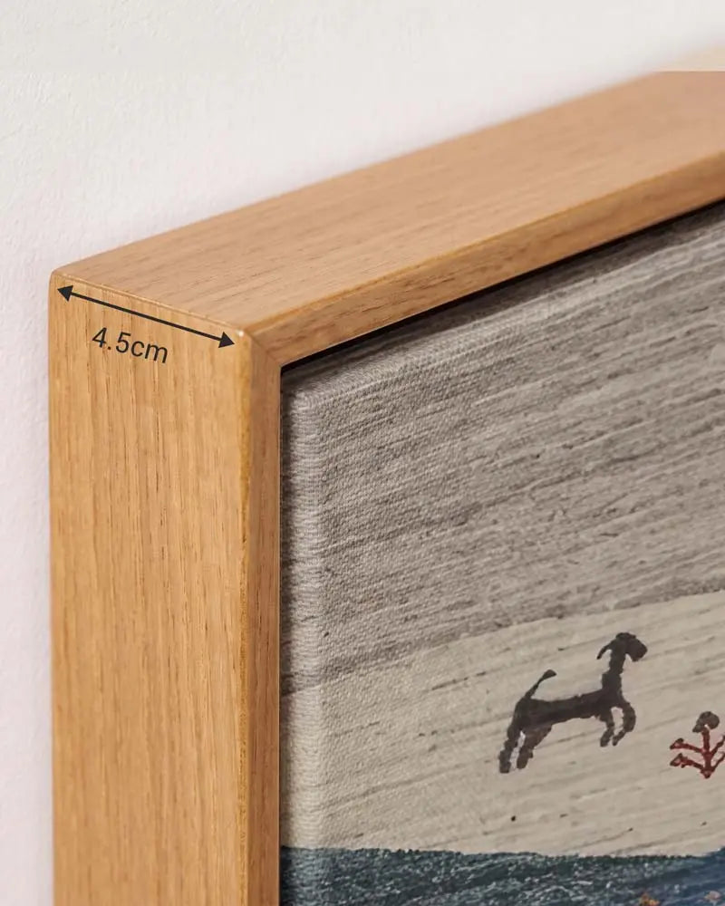 Curated Folk Canvas in Solid Pine Floating Frame
